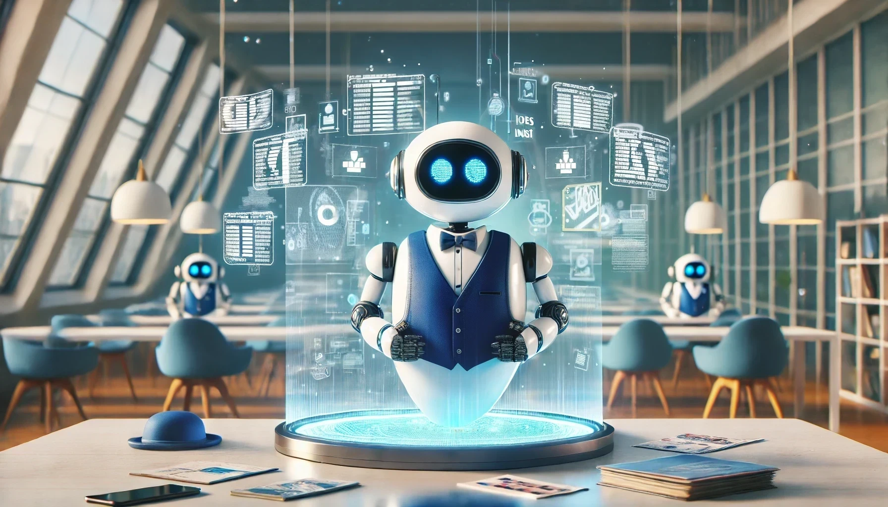 JobsButler AI Assistant analyzing job preferences and matching criteria with holographic displays